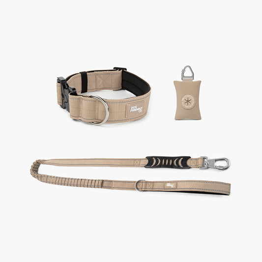 Halsband-Set für Spaziergänge - Braun