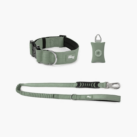 Halsband-Set für Spaziergänge - Khaki