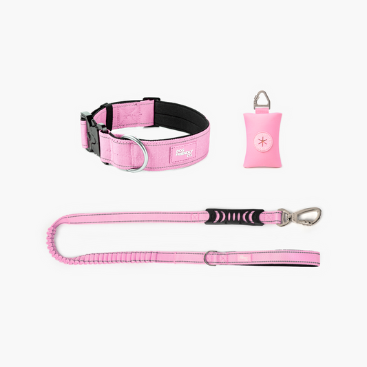 Halsband-Set für Spaziergänge - Rosa