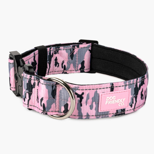 Taktisches Hundehalsband - Rosa Camouflage